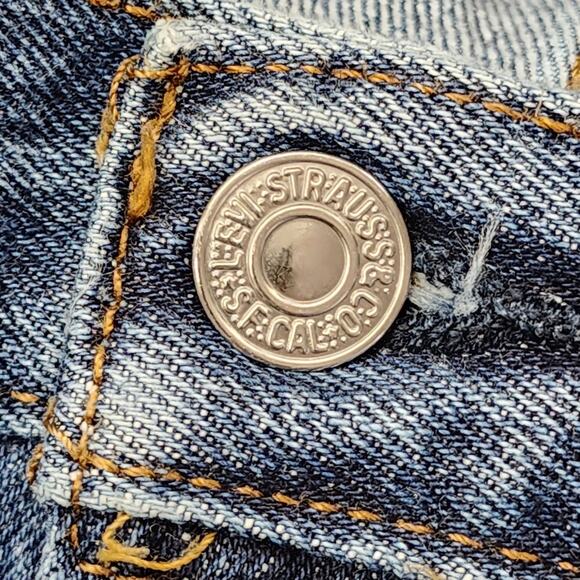 Vintage Levi's 501 Jeans Mens W40 L30.5* Blue Distressed Button Fly Straight Leg - Picture 2 of 14